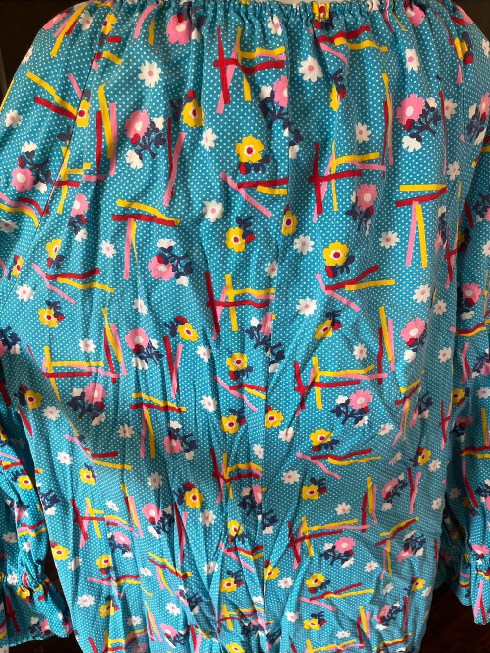 Vintage 70s 80s Clown Costume Handmade Blue Polka Dot 2 Piece Adult Unisex M-XL - Picture 5 of 7